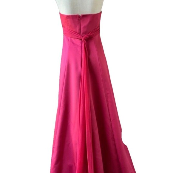 VTG Women’s 18 David's Bridal Victoria Style Maxi Halter Satin Bridesmaid Dress - Picture 12 of 12